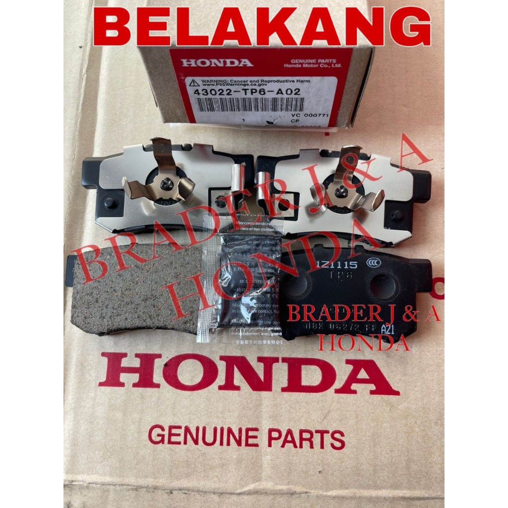 KAMPAS REM BELAKANG BRAKE PAD ACCORD CR2 ODYSSEY RC1 CRV GEN 2 3 4 RD4 RD6 RE1 RE3 RM1 RM3 PRESTIGE