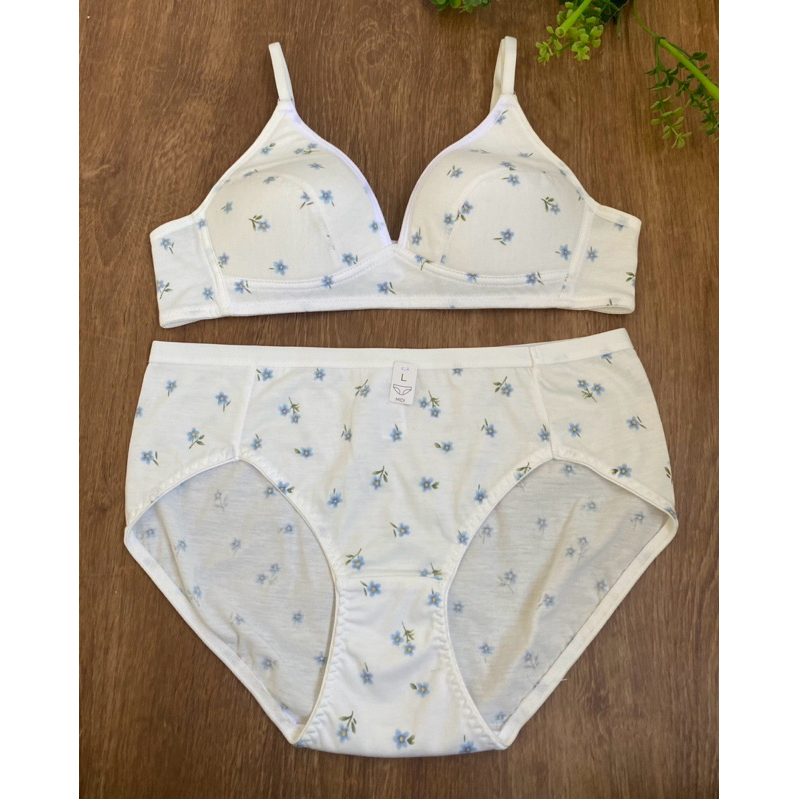 NEVADA SET BRA DAN CELANA DALAM WANITA BRA TANPA KAWAT BUSA TIPIS SIZE 32A 36A PANTY M PANTY L