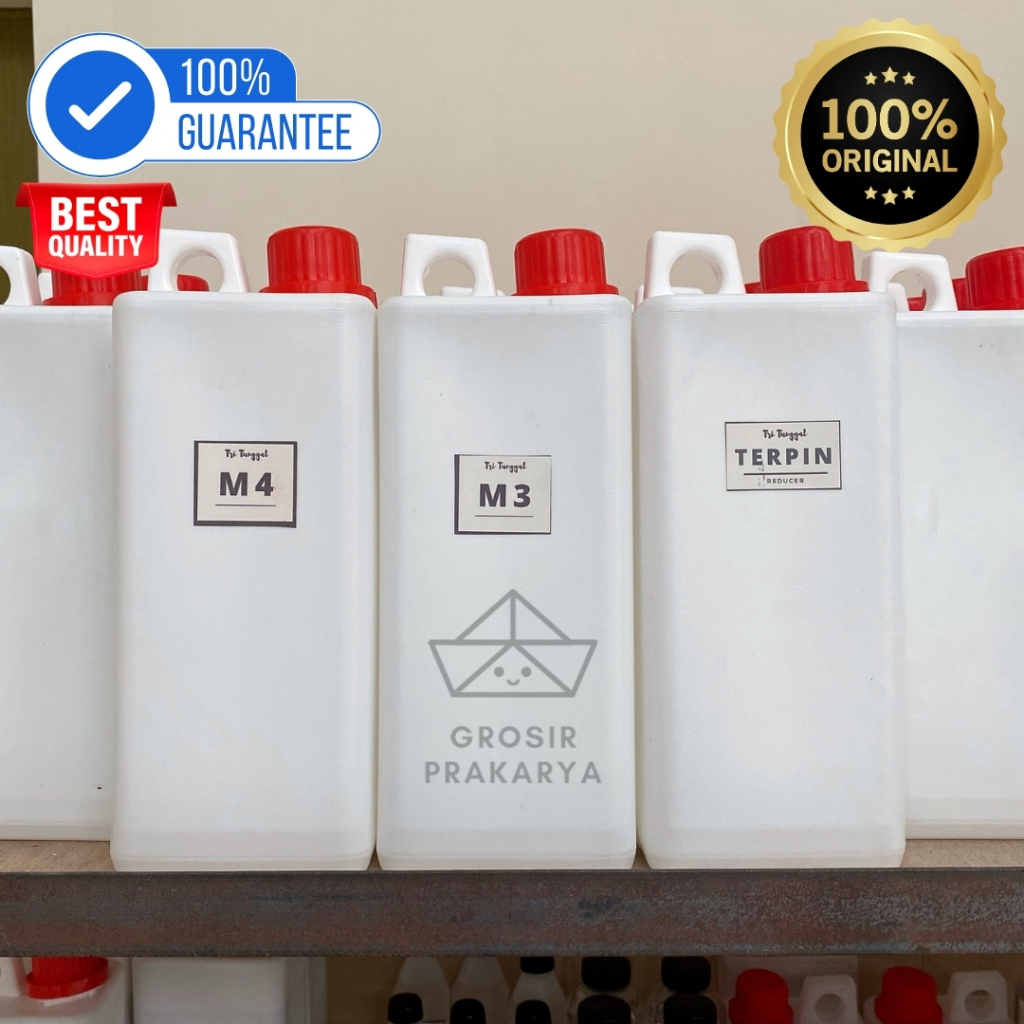 Reduser M3 / M4 / Terpin / M1 Sablon 1 Liter Thinner Tiner Reducer Thiner Pengencer Pencair Minyak C