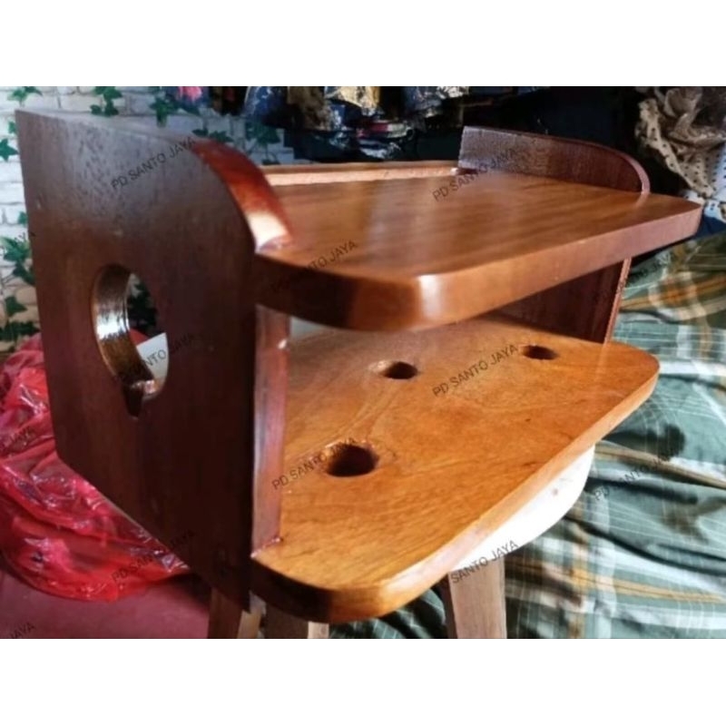 rak tempat wifi bahan kayu jati