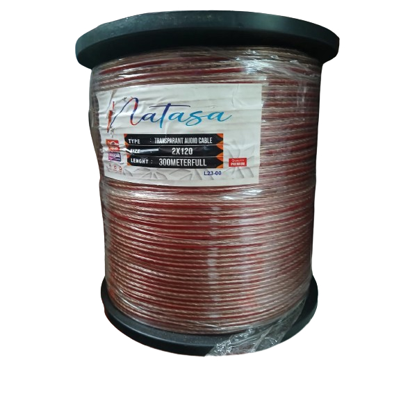 Kabel Listrik Transparan 2x120 300M / Kabel Audio Trans 2 x 120 300 Meter Full Bobin
