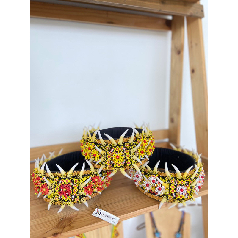 Manika Kaltim - Topi Dayak Wanita/ Topi Pengantin Wanita Dayak Kalimantan / Topi Tari Dayak Kalimant