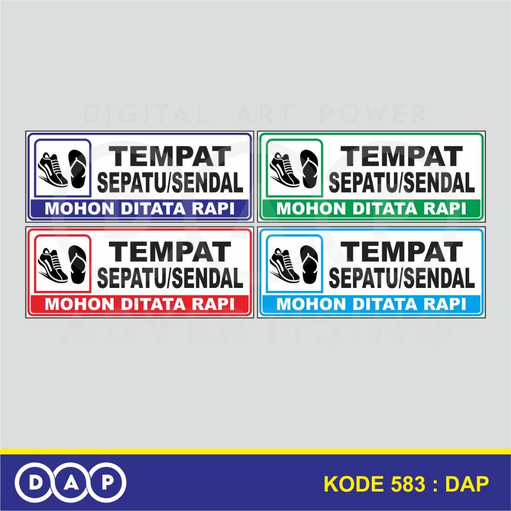 

583 - STIKER TEMPAT SEPATU DAN SENDAL - 25 X 10 CM - VYNIL - TERBAIK