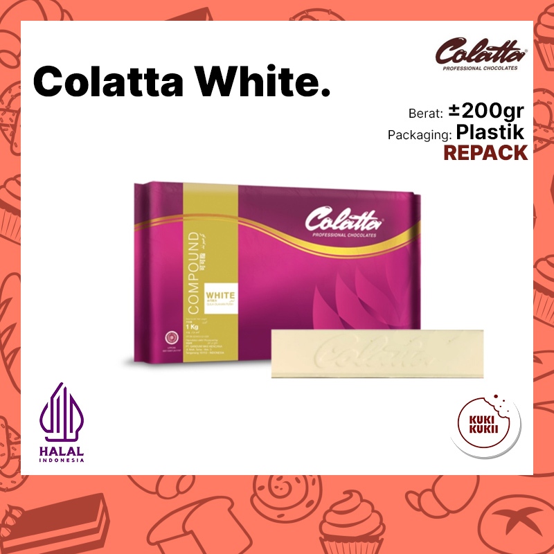 

Coklat Colatta WHITE Compound REPACK ± 200gr | Colatta WHITE Chocolate Compound ± 200 gram