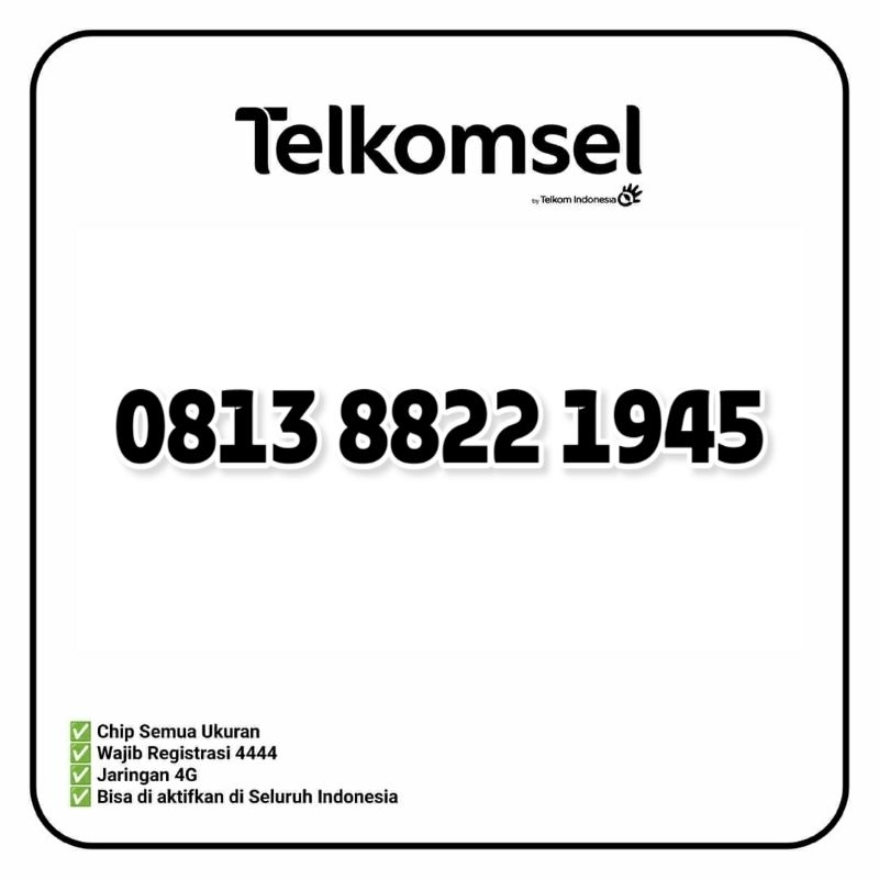 Nomor Cantik Rapi Simpati Tahun Merdeka | Tahun NKRI | OB13 8822 1945