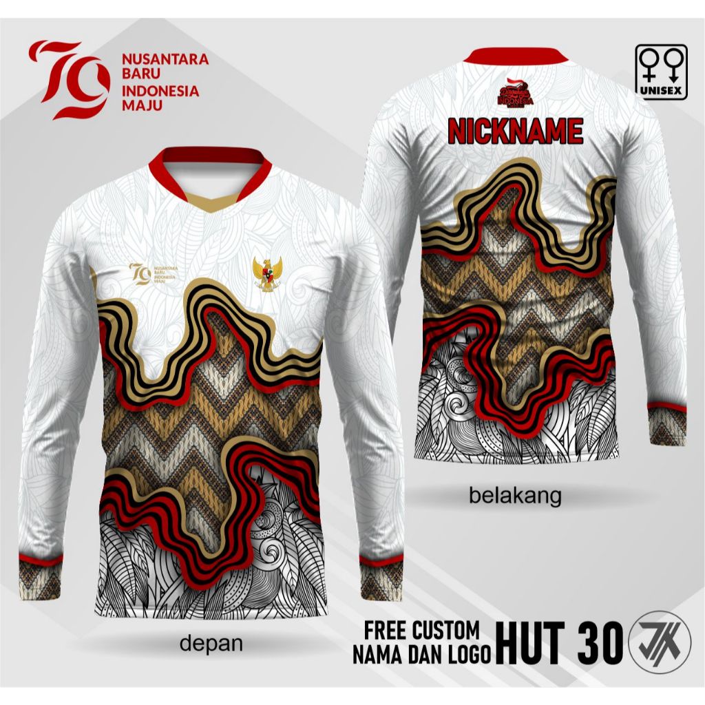 jersey hut ri 79 batik jersey 17 agustus kaos 79 kaos batik kemerdekaan lengan panjang