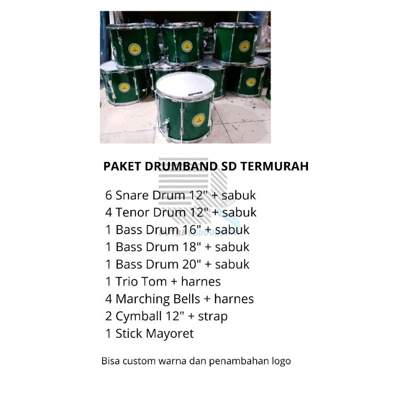 Paket Drumband tingkat SD SMP SMA full set termurah