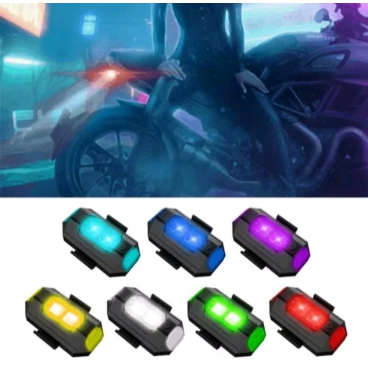 Lampu kedip led lampu kedip motor mobil lampu kedip sepeda 7 warna model pesawat lampun led kedip