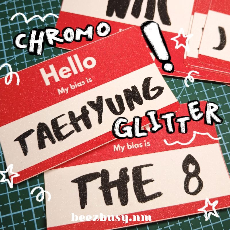 

MY BIAS NAME STICKER KPOP CHROMO GLITTER