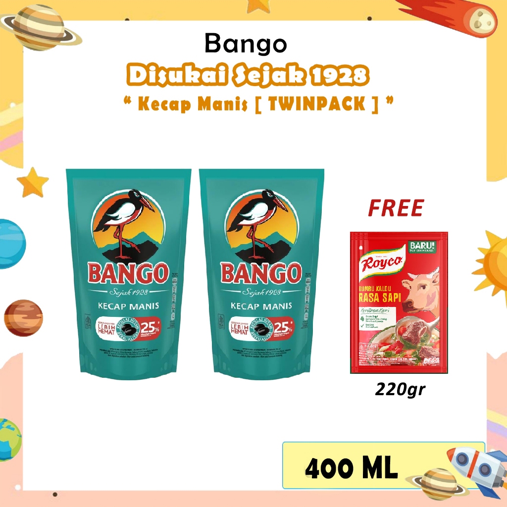 

[ BUY 2 GET 1 ] Kecap Bango Kecap Manis 540g/400 ml FREE ROYCO SAPI 220gr EXP 08 - 2025