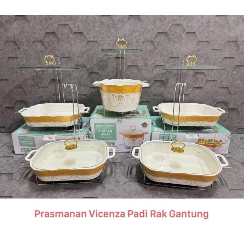 Prasmanan Gantung Vicenza Set Padi isi 5 free Packing Kayu