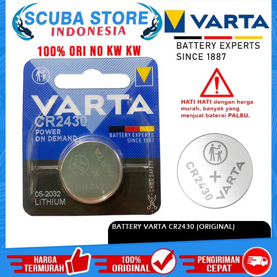 CR2430 Battery Varta Original Dive Computer Scuba Diving Baterai Jam Tangan Batrai Selam Smartwatch