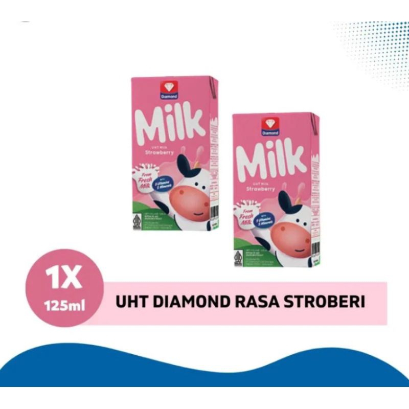 

susu uht diamond 125ml rasa strawberry