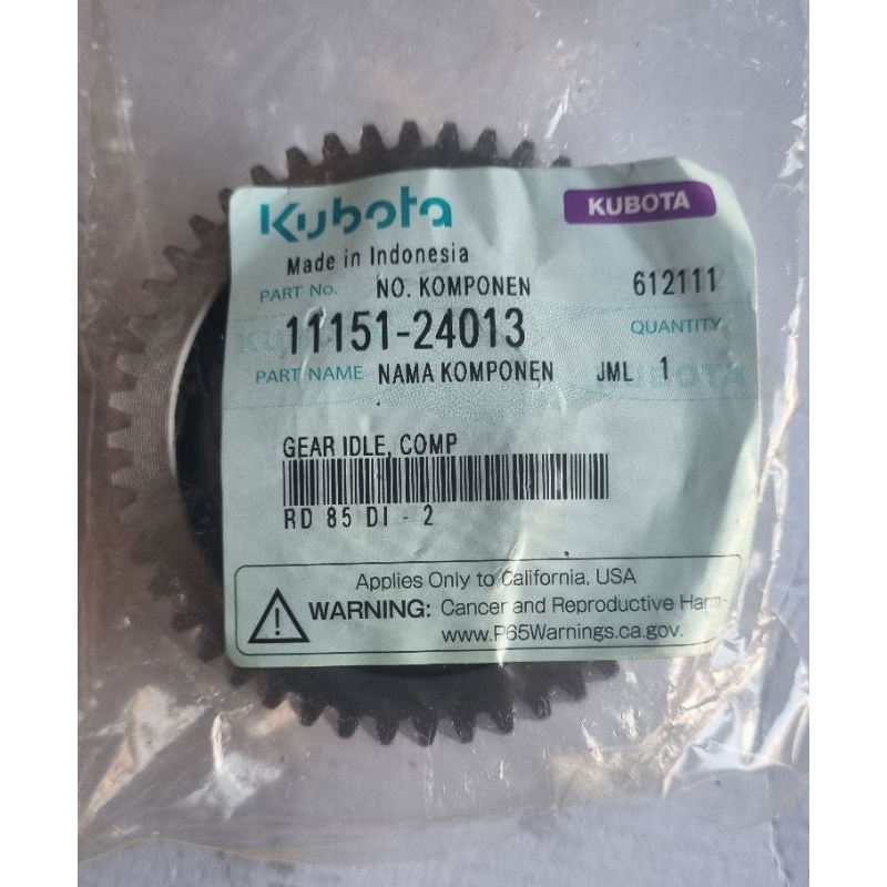 Gear IDLE Comp RD 85 RD85 ORIGINAL KUBOTA