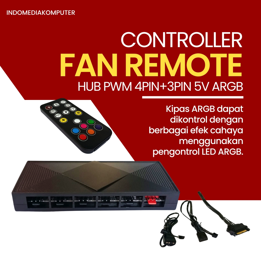 Fan Remote Control HUB PWM 4Pin+3Pin 5V ARGB Remote Control 5V ARGB Fan Remote Control 4Pin+3Pin