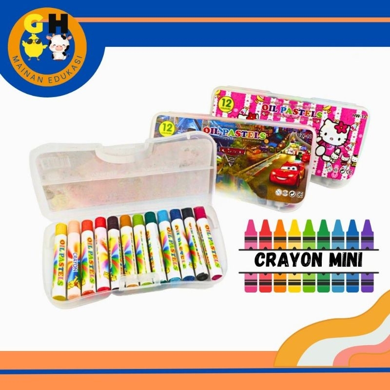 

Crayon mini 12 warna Melukis Krayon Mewarnai Anak Non Toxic Drawing