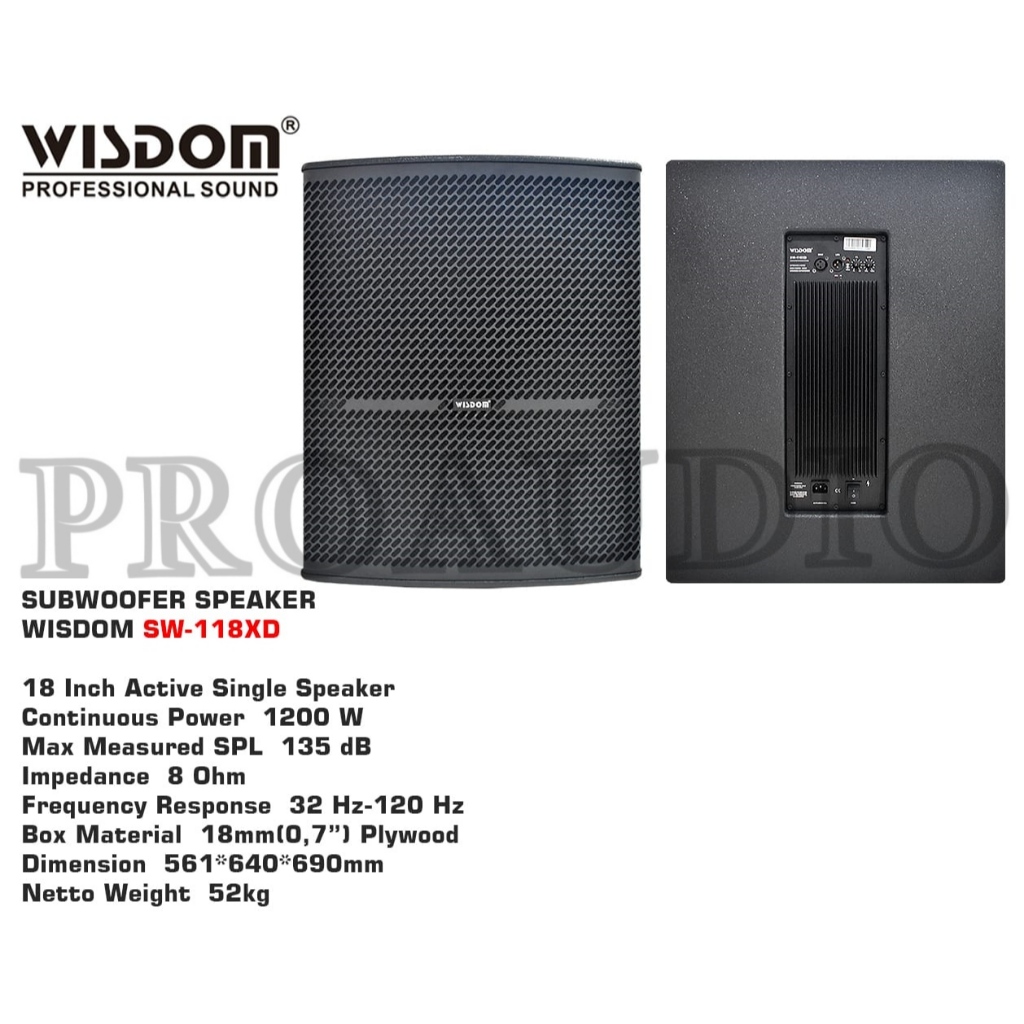 Subwoofer Wisdom 18 Inch SW-118XD SW 118 XD SW 118XD Speaker Aktif Ori