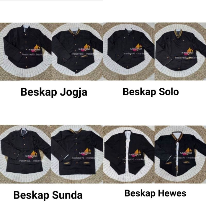 Beskap - Warna Hitam | Beskap Jogja/ Solo/ Sunda/ Hewes - Polos & Bordir