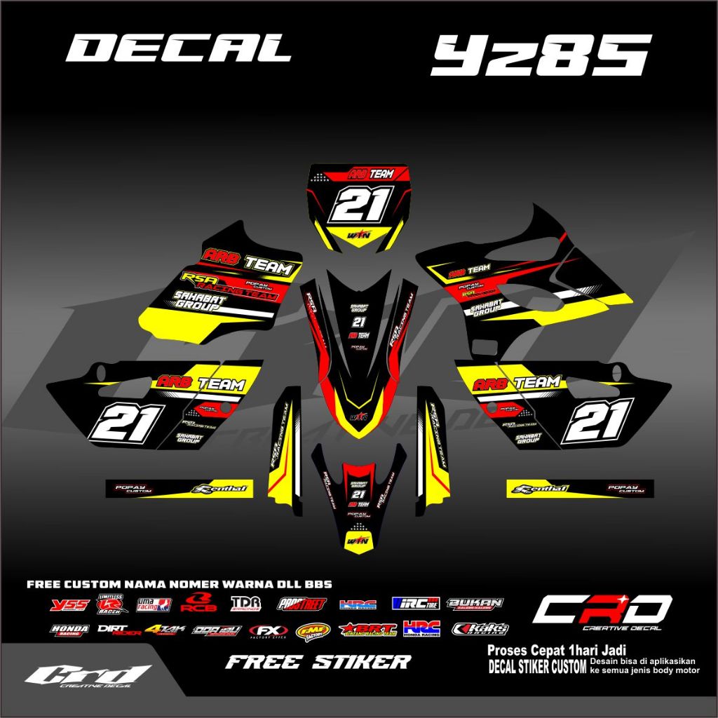 STIKER YZ85 OLD / NEW DECAL YZ 85 NEW BEBEK STANDAR DECAL STIKER YZ 85 DECAL STICKER YZ 85 NEW