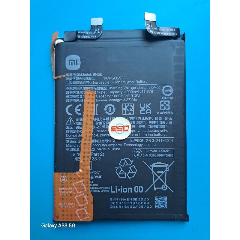 Baterai Xiaomi Redmi Note 11 Pro 4G BN5E Original Copotan