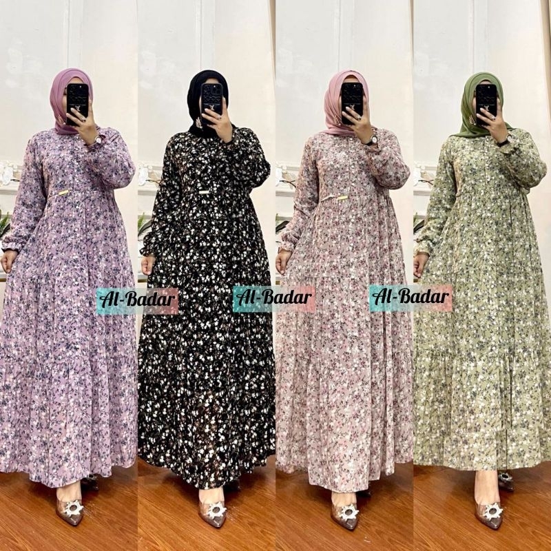 GAMIS CERUTY BABY DOLL PARIASI KANCING MUTIARA LD 110 CM PB 138 CM