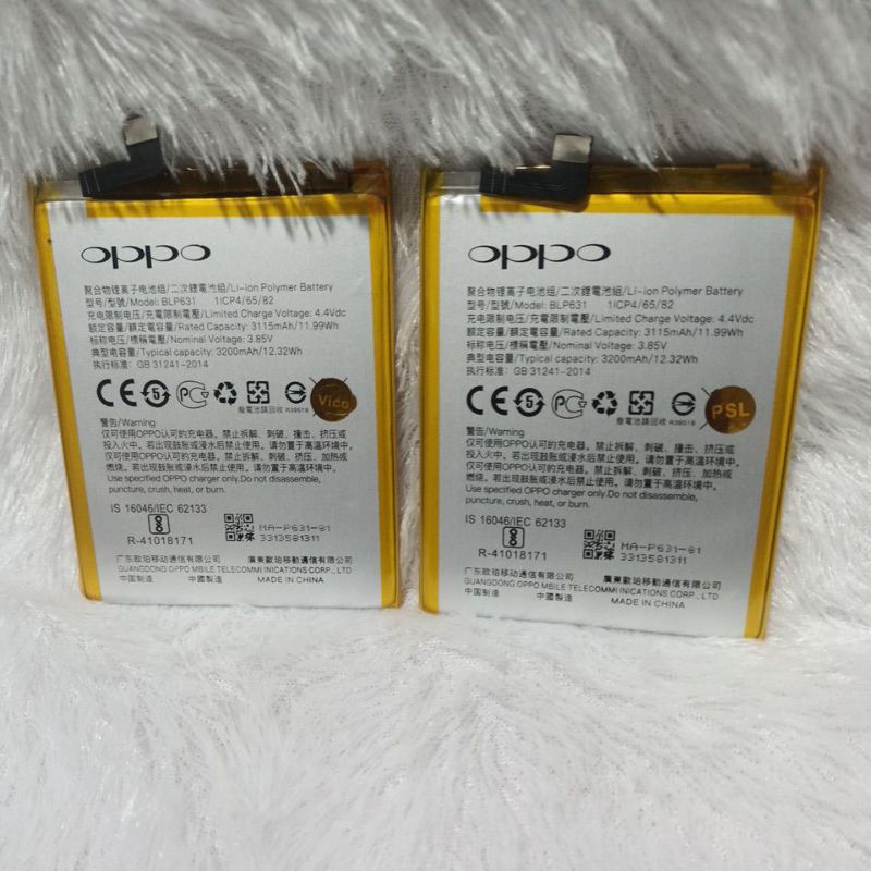Baterai Tanam OPPO F5 Model BLP631 Batrrey OPPO Kapasitas 3200 Mah Rell Tahan lama