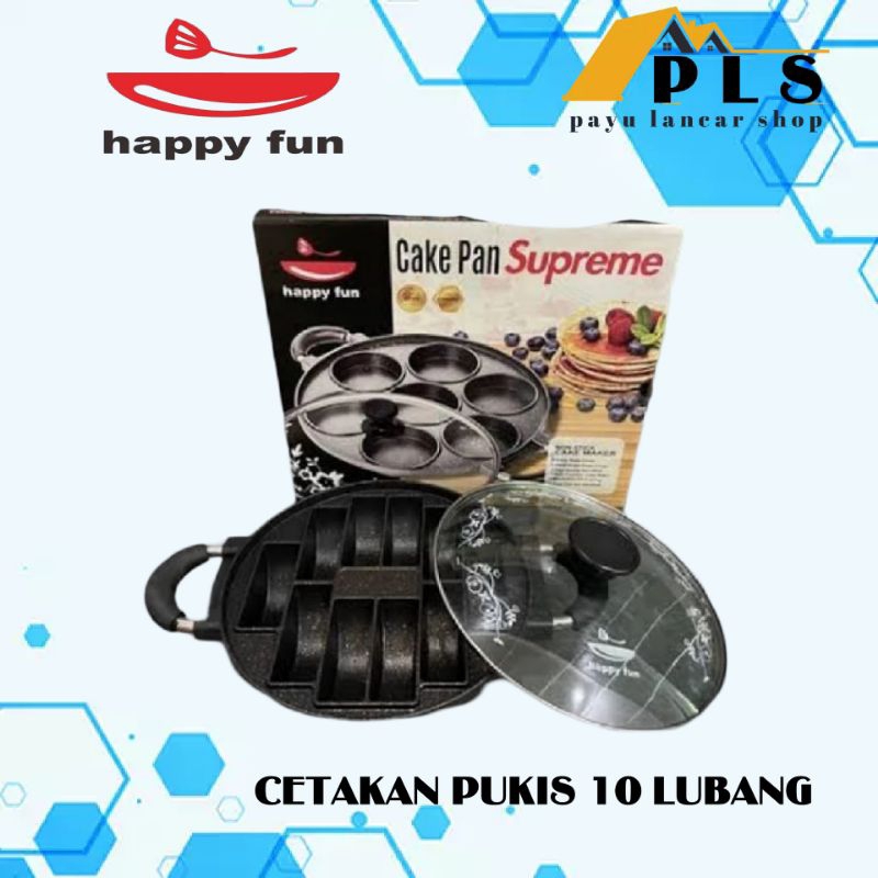 CETAKAN PUKIS SUPREME 10 lubang, happy fun pan cake, cetakan kue