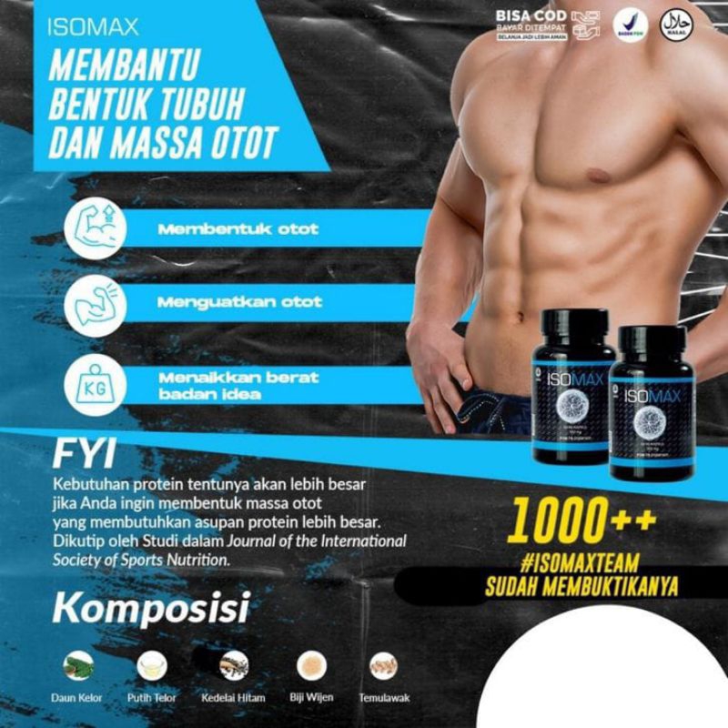 ISOMAX Suplemen Untuk Otot Pria Original Terbaik Dan Terbukti HAlAL | BPOM