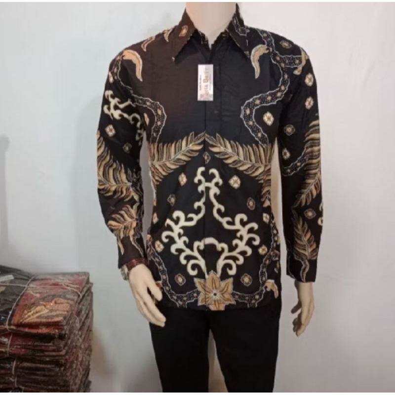 kemeja batik motif Kenzo hitam original arta batik super KODE 008 | batik premium quality | grosir b