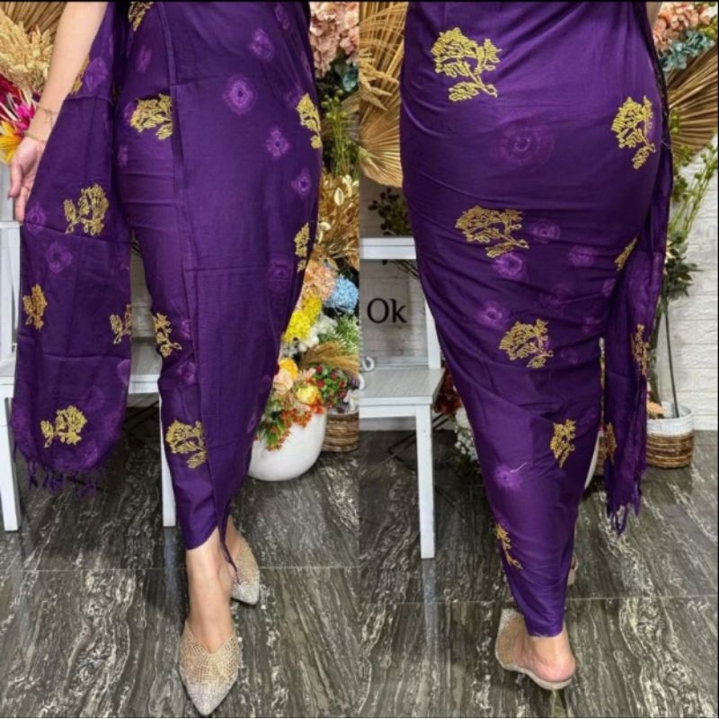 Katun Endek Lasem Tretes bordir + selendang