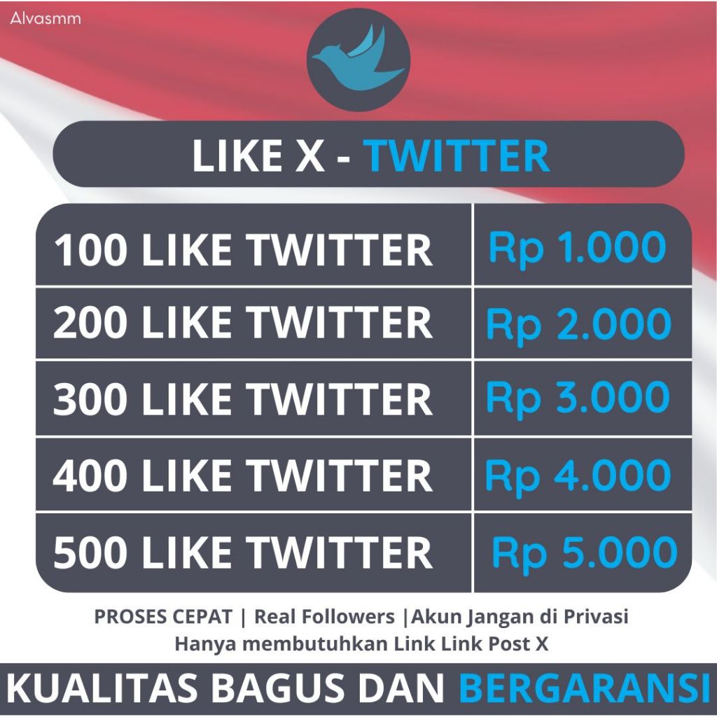 LIKE TWITTER X MURAH PROSES CEPAT