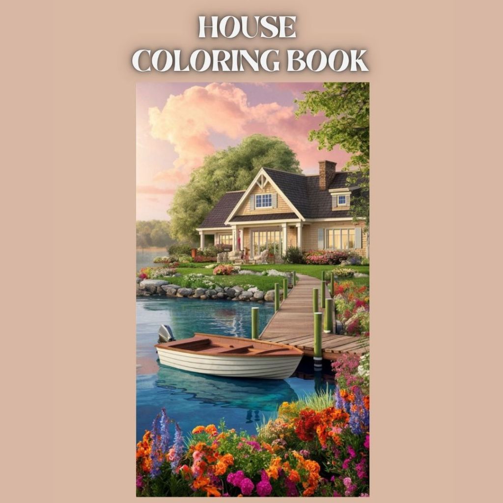 

HOUSE Coloring Book Aesthetic Cute For Kids And Adult Buku Mewarnai Sketsa Gambar Kertas Tebal Premium