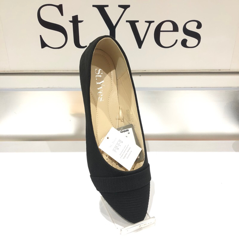 ST.YVES Sepatu Flat Hitam Cocok Untuk Sekolah / Kuliah / Kerja Bahan Beludru Premium Sol Empuk Origi