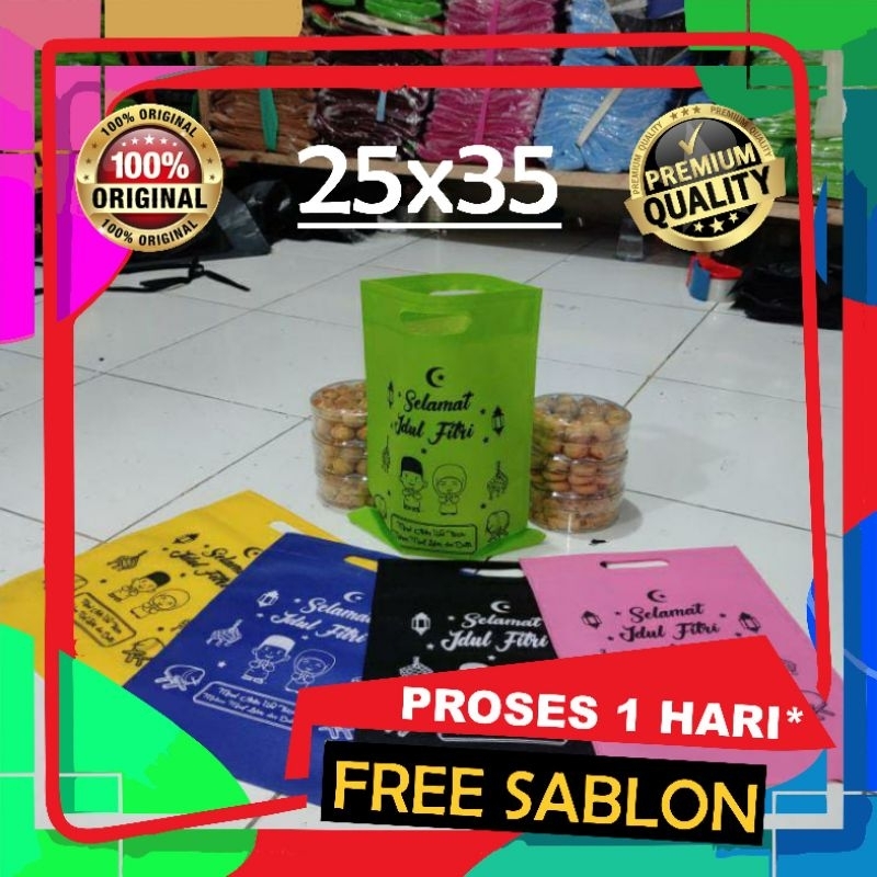 Goodiebag Sablon Oval 25x35 Tas Spunbond Tas sablon Tas Wedding Tas Tasyakuran Tas Promo