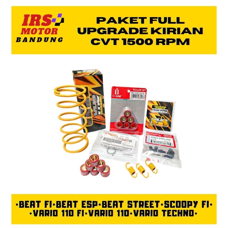 PAKET FULL UPGRADE KIRIAN PER CVT 1500 RPM VARIO 110 KARBU BEAT FI BEAT STREET BEAT ESP SCOOPY FI ES