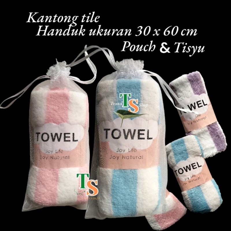 Kantong Tile Serut Souvenir Size 10 x 20 Cm Kantong Kemasan Souvenir Pouch Handuk Muka & Tisyu
