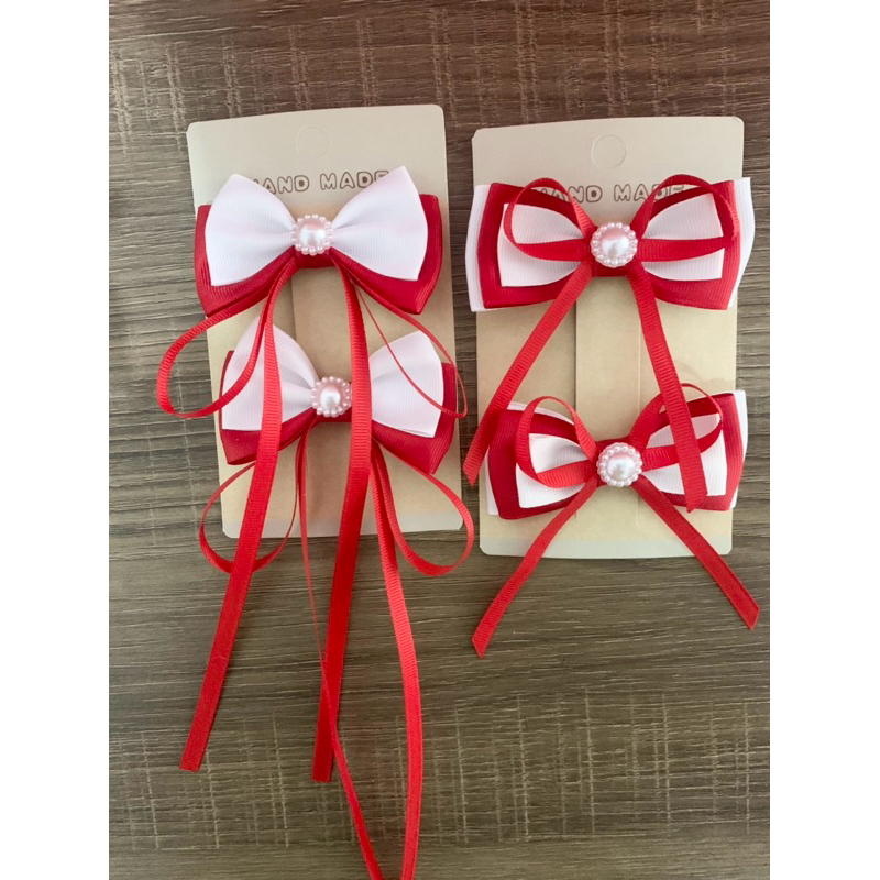 Jepit rambut merah putih || pita rambut merah putih