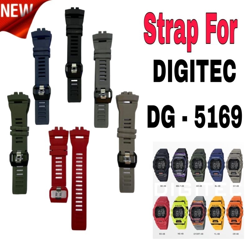 Strap Jam Tangan Digitec DG 5169 / DG-5169T / DG5169T / DG5169 / DG 5169T Tali Digitec rubber