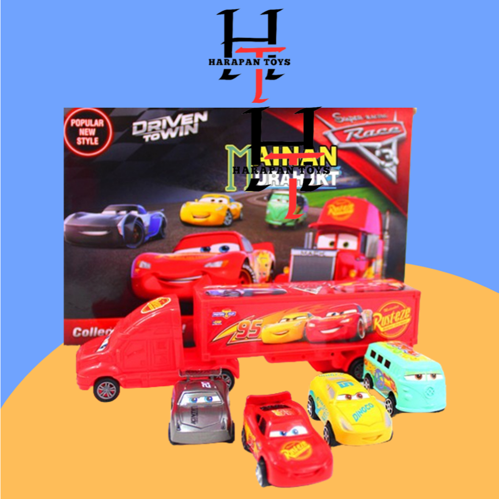 CARS 3 McQUEEN Truck Kontainer set 5 pcs Mainan Mobil McQUEEN