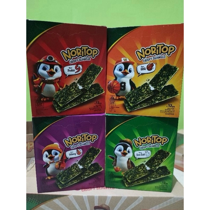 

NoriTop Snack Rumput Laut Kering Panggang Roasted Nori Seaweed All Varian 4.5g
