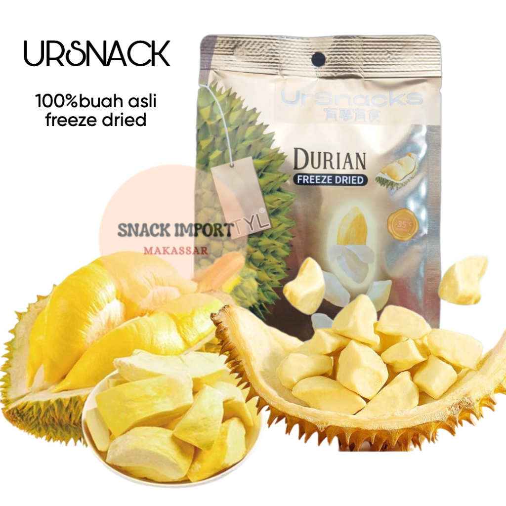 

URSNACK Freeze dried Durian Mangga Cemilan Sehat Viral Rendah Kalori 32gr
