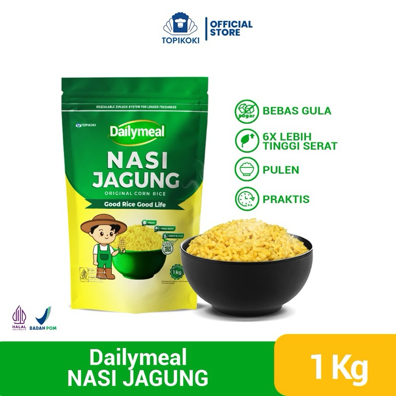 

Nasi Jagung / Corn Rice Dailymeal Pouch 1Kg TopiKoki