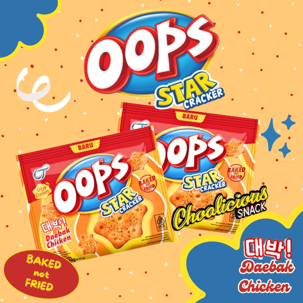 

OOPS Star Cracker Daebak Chicken Biskuit Cracker Snack @10 gram / @40 gram