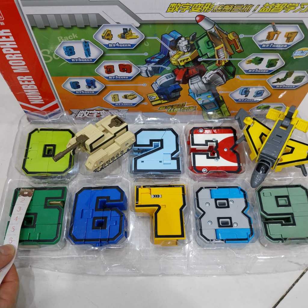 Angka robot mainan angka perset