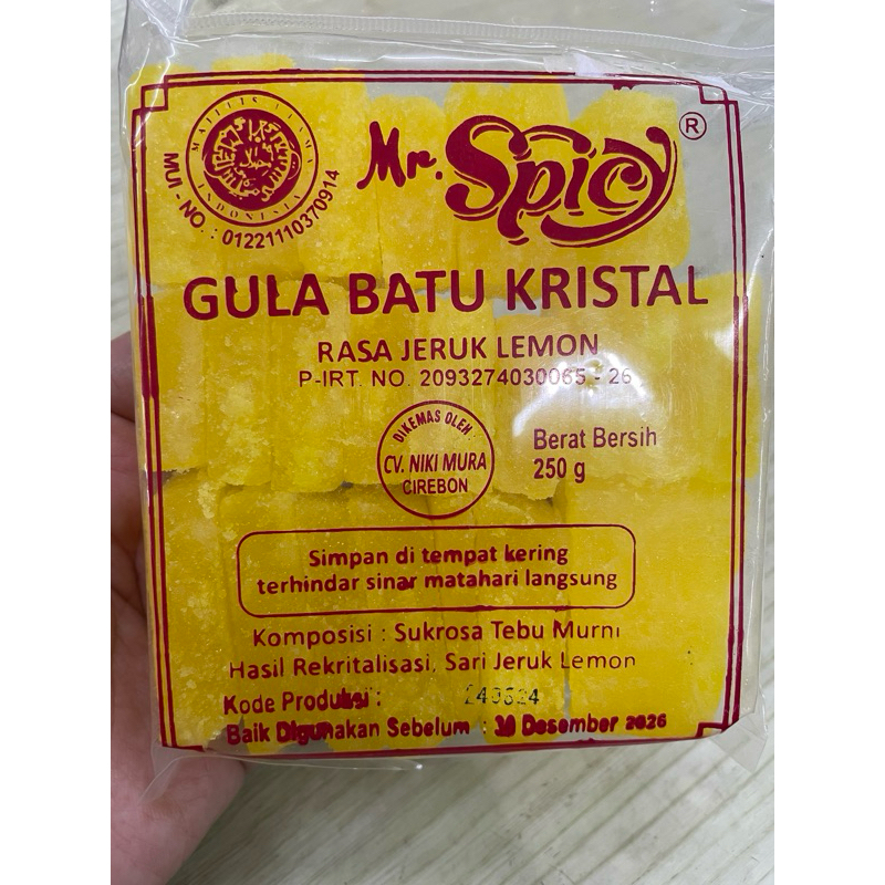 

Gula Batu Kristal Rasa Lemon “ Mr. Spicy “