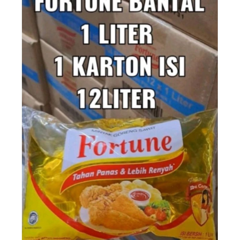

minyak goreng Fortune kemasan bantal isi 1 liter