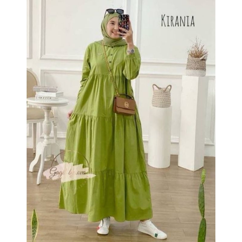 Midi Dres susun polos/Midi dres rayon