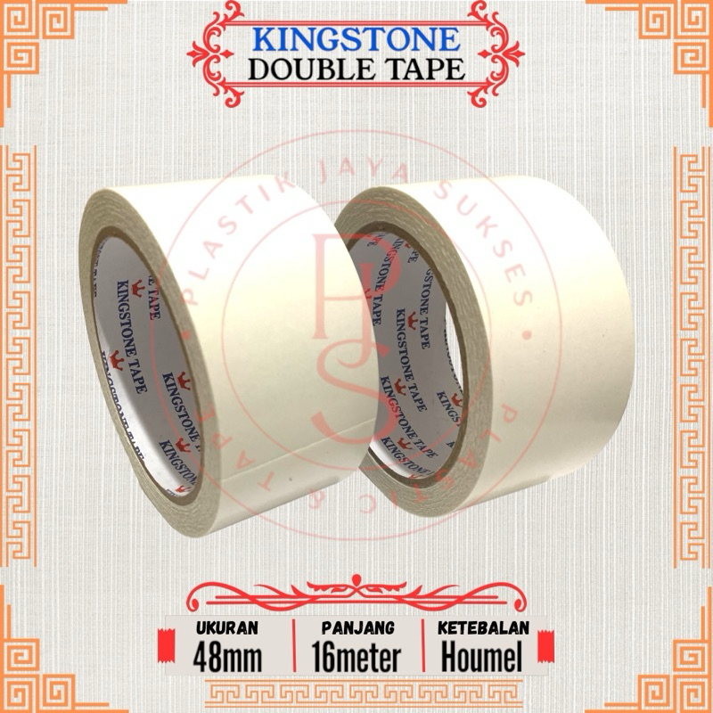 

Double Tape + Lakban dua sisi + Lebar : 48mm / 2inci + Panjang : 16meter + Kingstone Good Quality