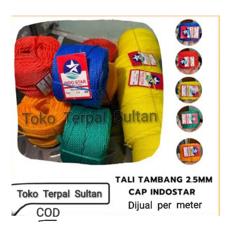 

Tali Tambang Plastik UK per meter, warna rendom