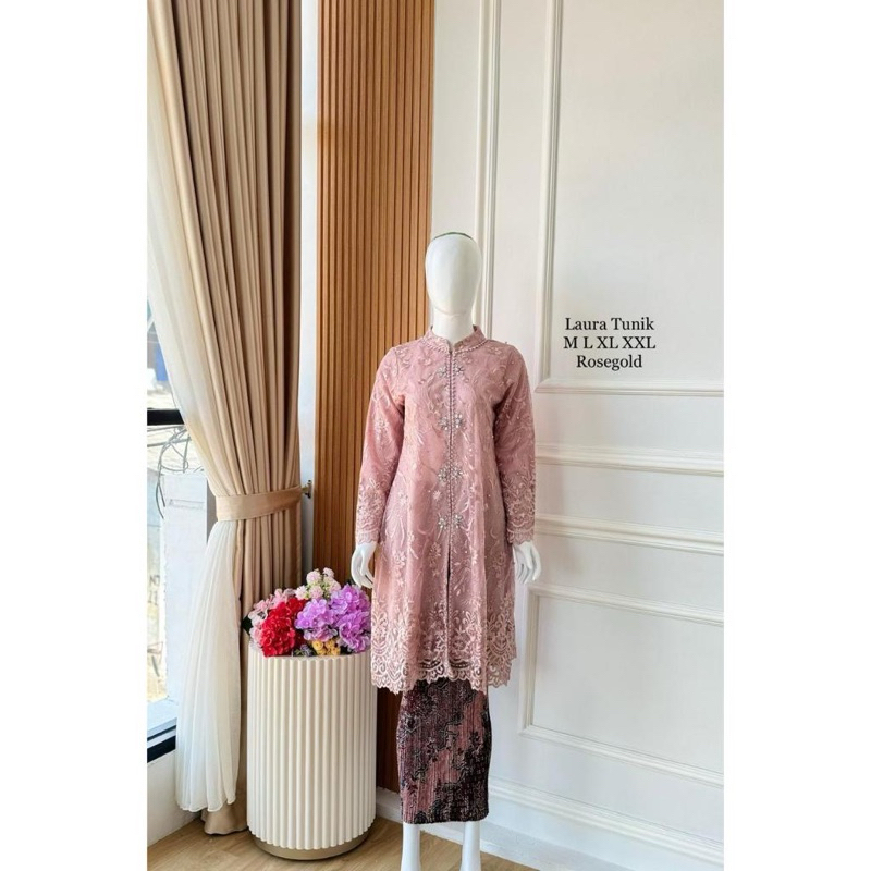 LAURA TUNIK//TUNIK BROKAT//BROKAT PREMIUM//KEBAYA BEST SELLER